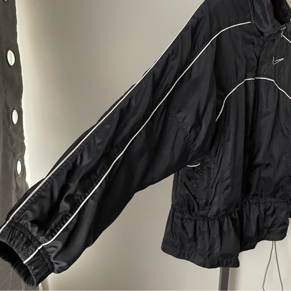 90s Vintage Nike Windbreaker Jacket Full Zip Black White Mens Size Medium - Picture 5 of 10